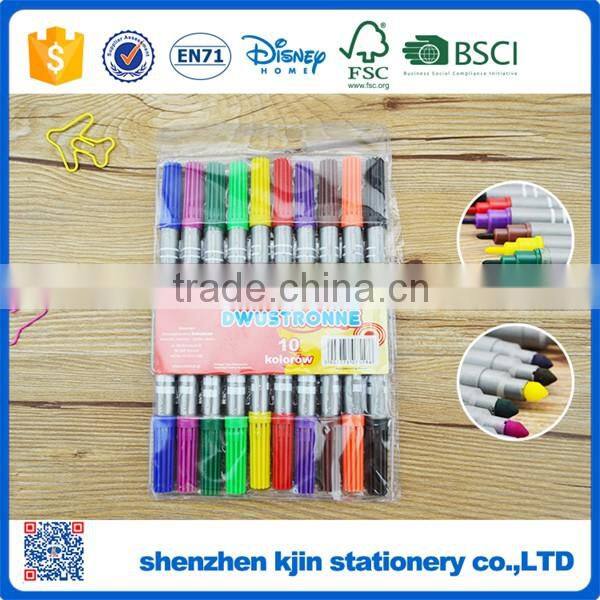 2016 Promotional 10 colors drawing water color pen with double markers for kids