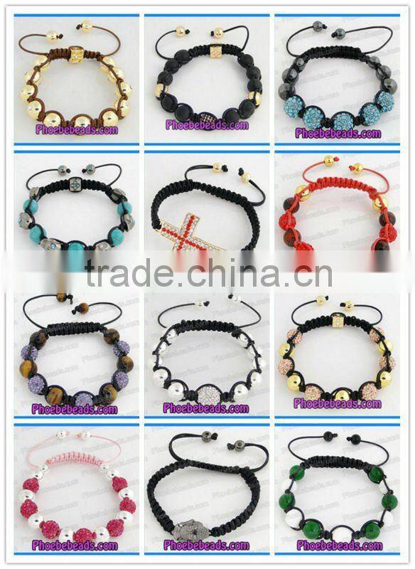 Cross Bracelets Wholesale Gold Plated Sideways Pave Crystal Agate Beaded Stretch Honesty Jewelry PHB-001