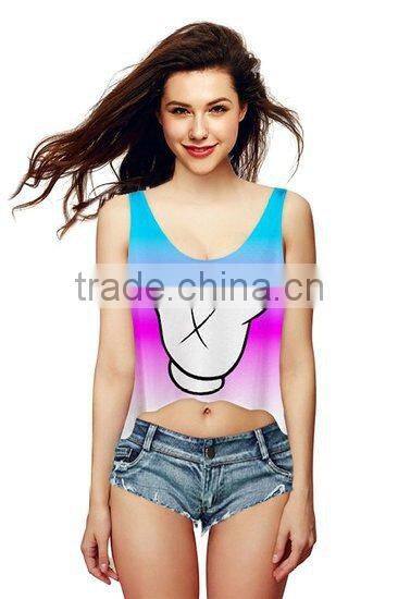 loose v-neck vest crop tank top