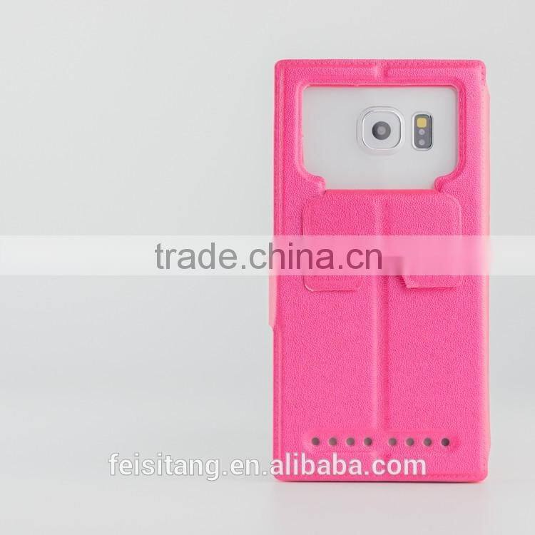Made in china Flip stents leather with silicone cellphone cases Apply to 4.3 4.7 5.0 5.5 6.0 inch phones