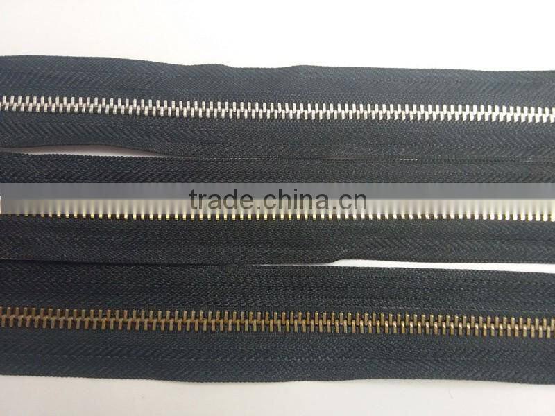 Eco-friendly metal brass zipper china supplier