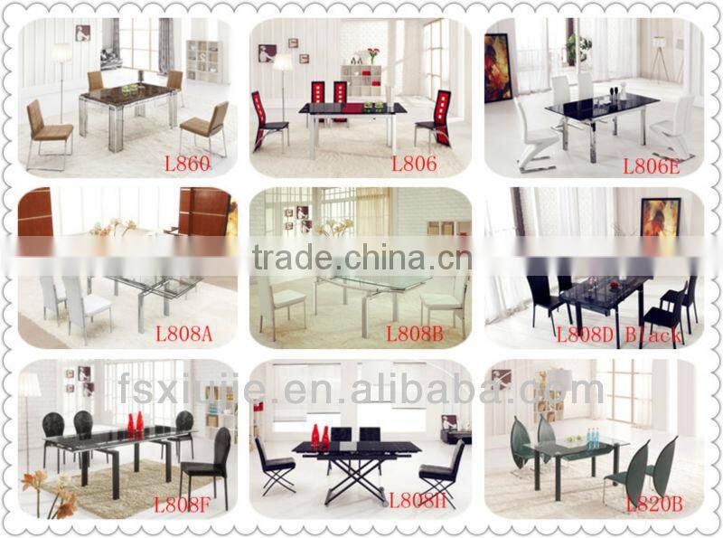 Modern Elegant Leather Metal Dining Table and Chairs Z608-1