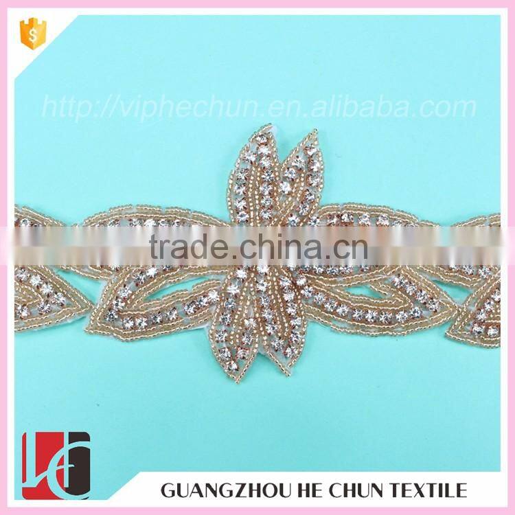 HC-4625-1 Hechun Dresses Fashion Garment Crystal Bead Trim for Wedding
