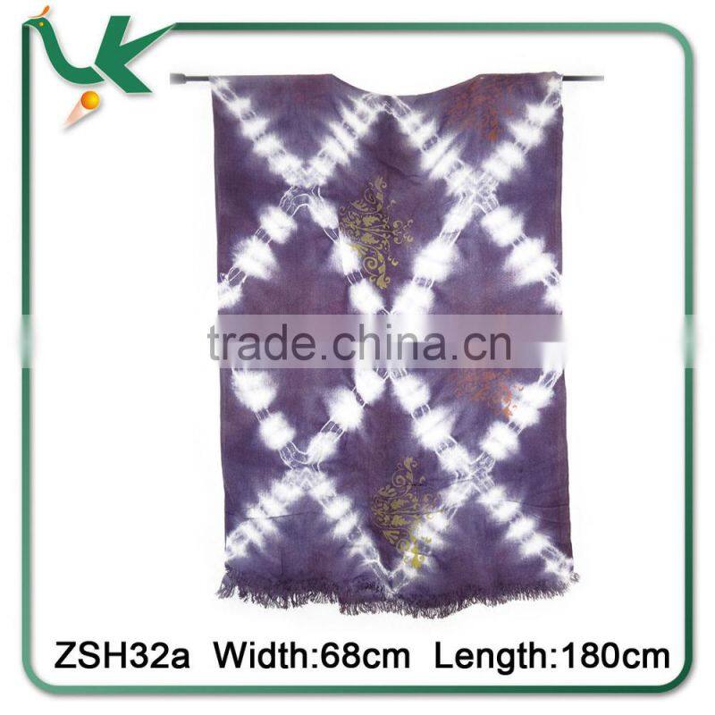 lady's long square polyester fashion scarf