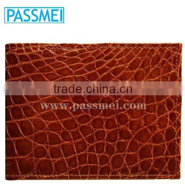 Genuine Leather Alligator Bifold RFID Blocking Men Wallet In Tan