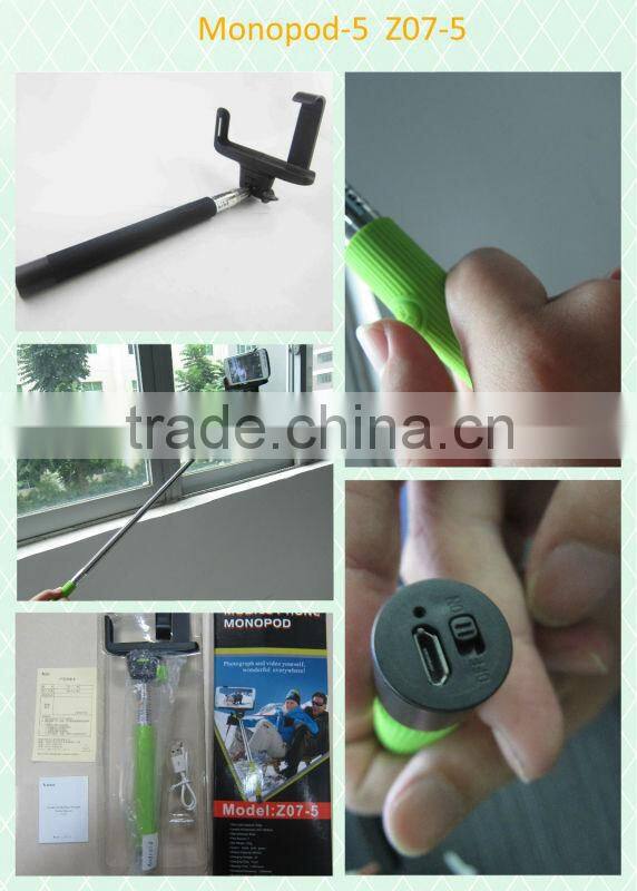 KJstar Handheld Mobile Phone Monopod with Built-in Bluetooth Shutter Release