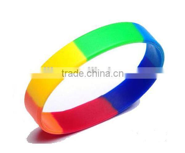 in bulk manufacture decorated rubber silicone bracelet