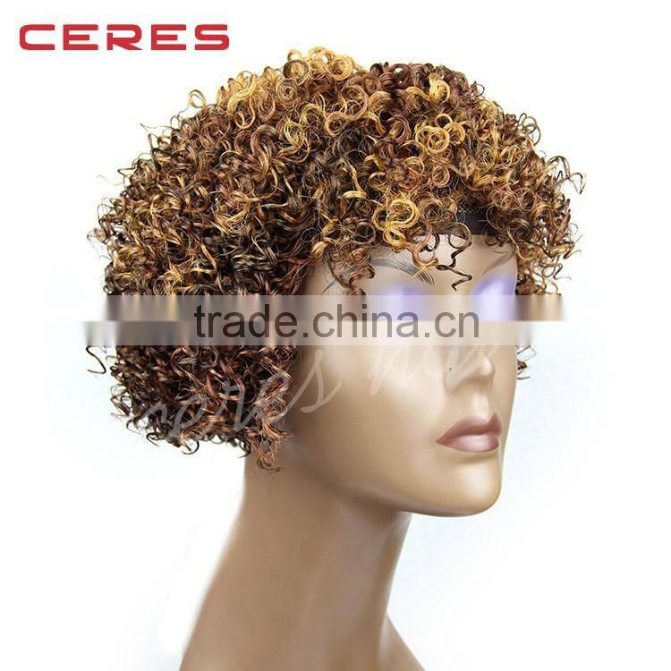 Hot sales top quality brazilian afro kinky curly human hair lace front wig on sale