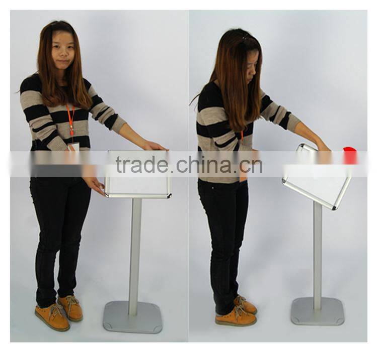 high Polished aluminum Sign Stand Freestanding Photo Frame