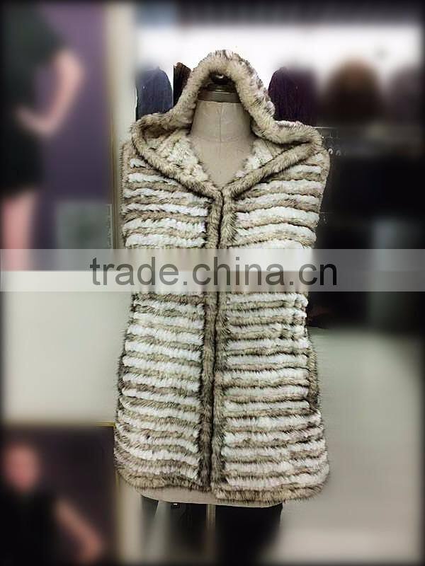 Women Clothing Natural Colour Wholesale Knitted Genuine Mink Fur Vest