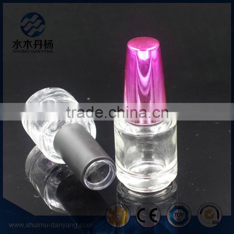 14ml round glass nail polish bottles with brush for sale