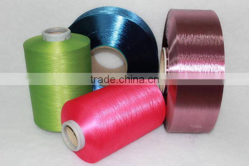 hangzhou supplier dty 100D/36F polyester yarn semi-dull dope dyed black