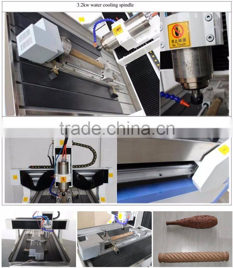 China 3.2kw spindle round guide rail metal cnc carving machine 6090