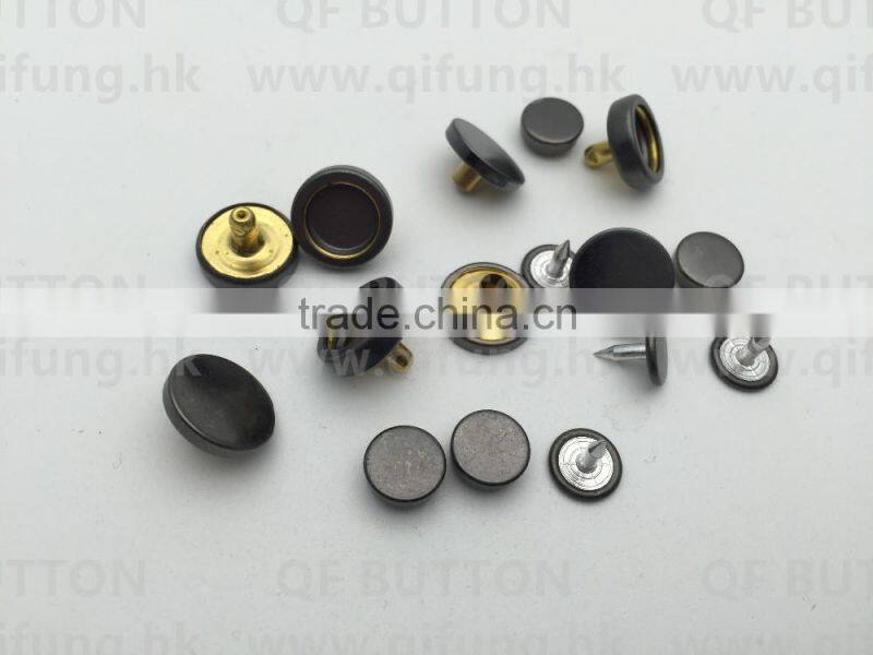 West Germany Gunmetal Color Metal Snap Button