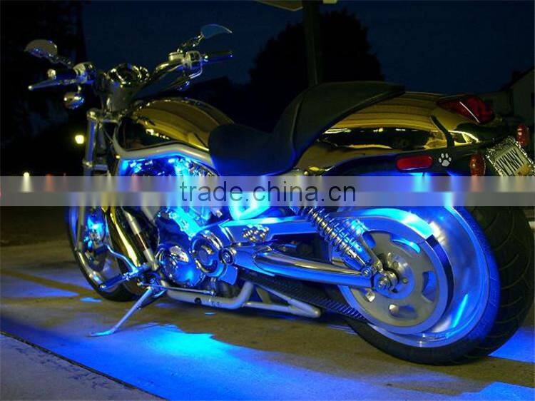 6pcs rgb motorcycle led strip light kit neon glow strip with Remote Controller
