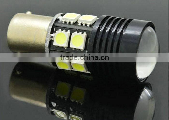Error free canbus Projector White 12 LED 5050 Backup Reverse Light Bulb BA15S 1156 P21W S25 Auto Car parking Lamps with lens