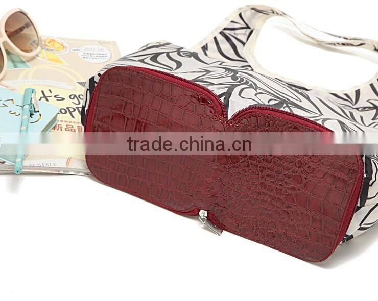new fashion foldable tote bag printede nylon shopping bag