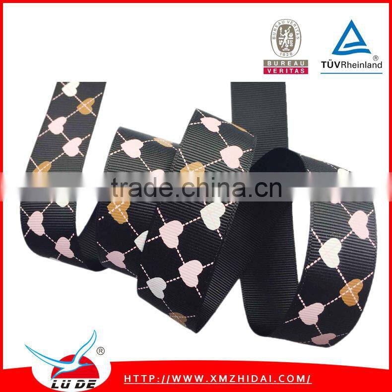 Custom printed grosgrain ribbon for company logo /pattern
