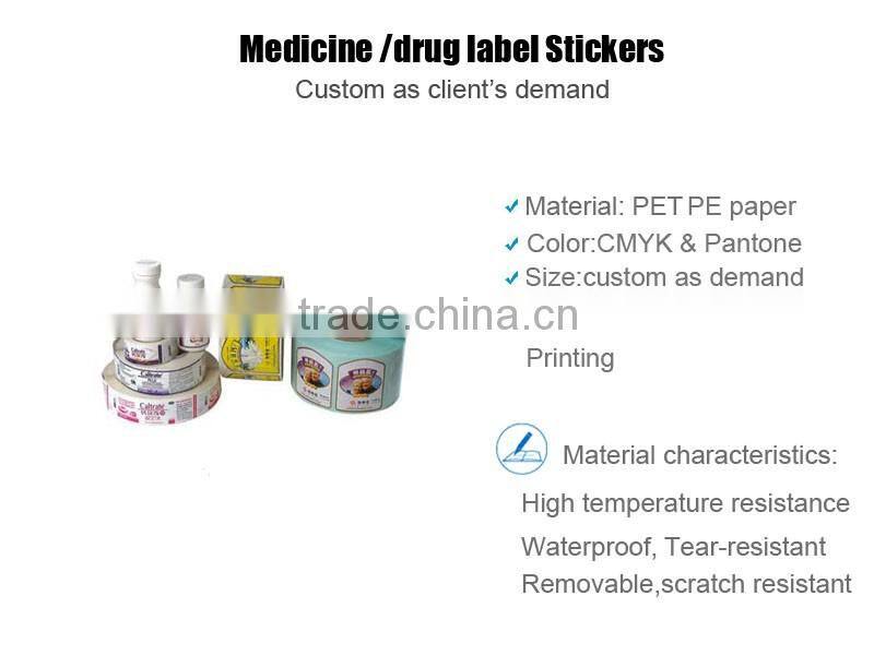 High Quality With Cheapest Price Custom Package Health Care Bottle Label Stickers