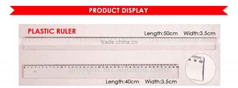 40X3.5CM Transparent Plastic Straight Ruler/school ruler