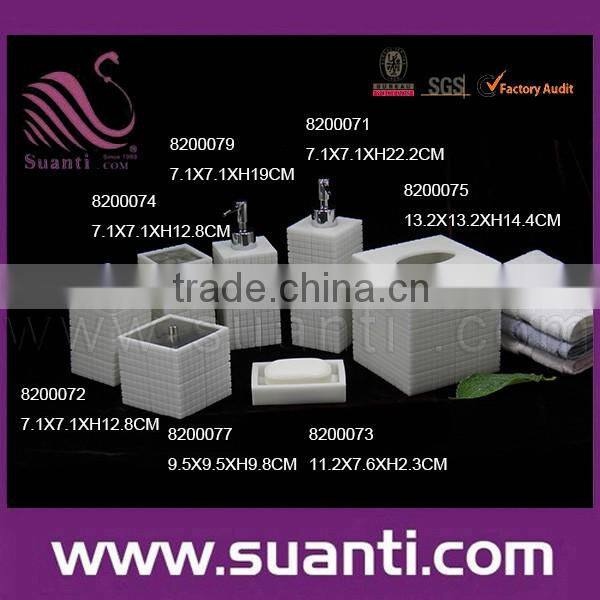 2016 new style custom white hotel bathroom accessory set