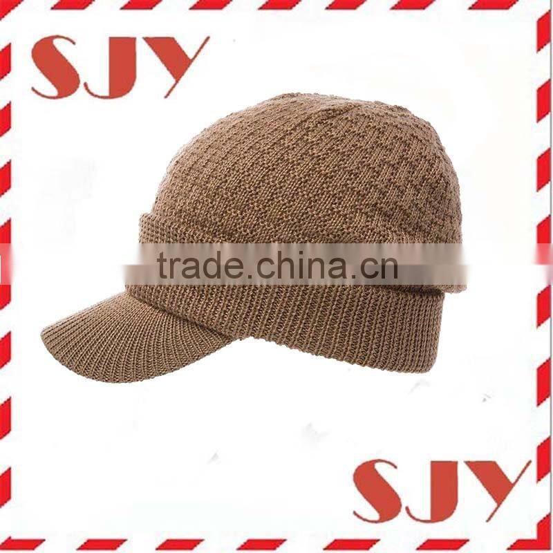 Personalized 100% Arcylic Winter Visor Beanie Hat