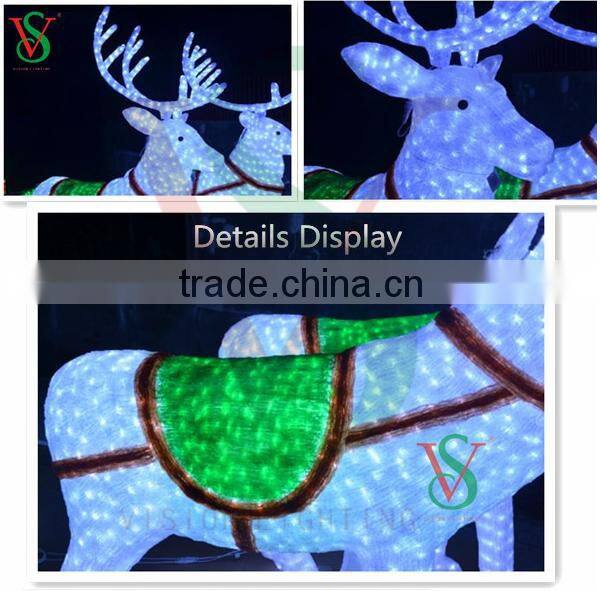 Hot deer Carriage Santa Claus Christmas outdoor holiday decoration waterproof motif light