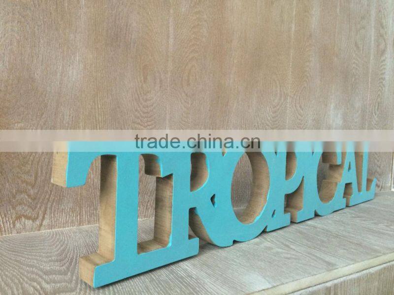 blue wholesale craf laser cut wooden letter for decoration