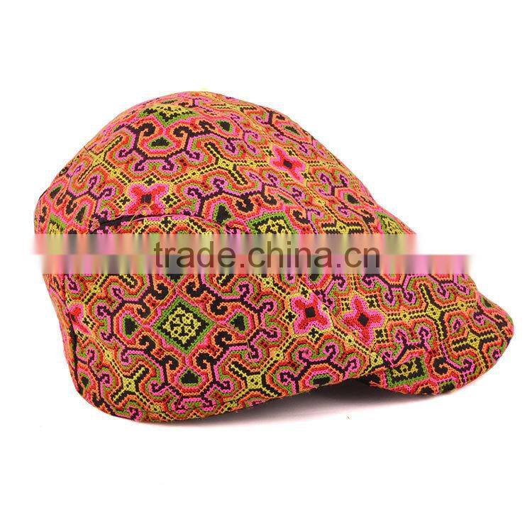 thai style fashion handmade four leaf clover canvas embroidery hat