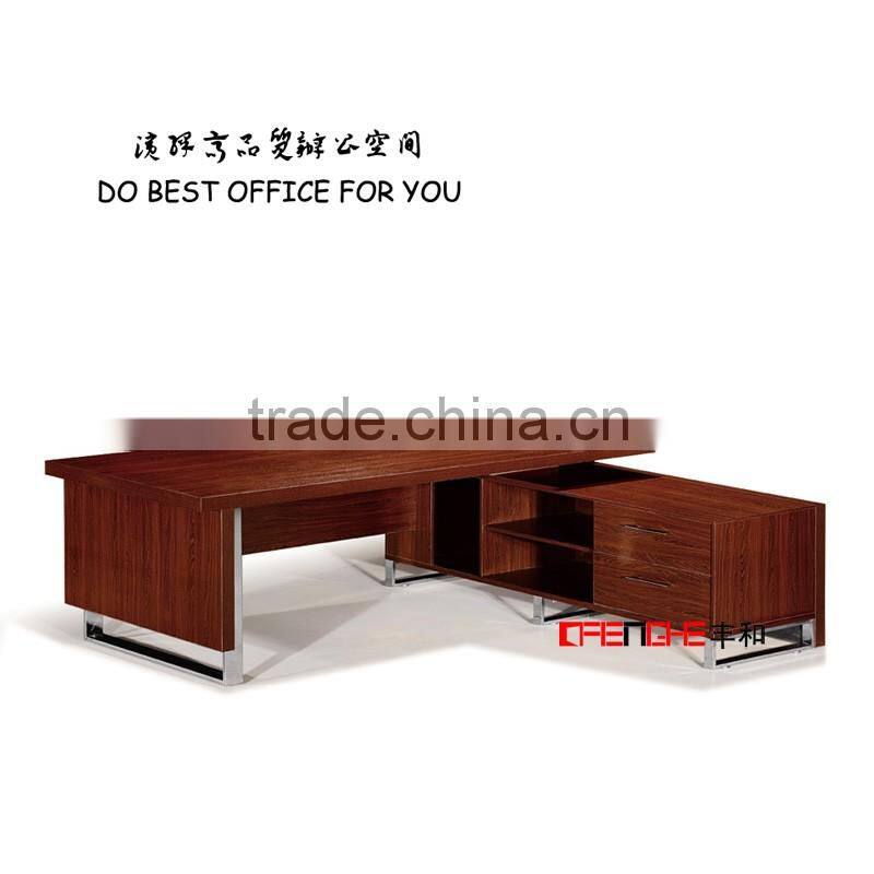 Antique style hot sale wood texture design office boss table from China furniture