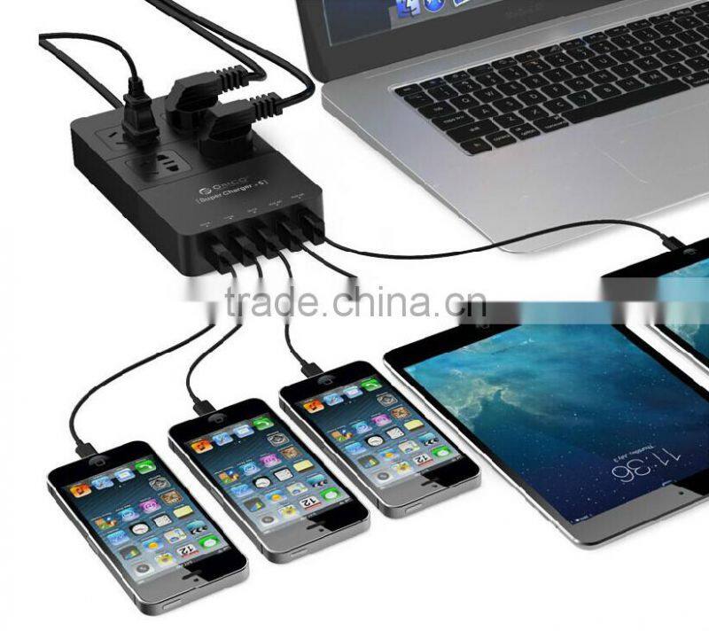 white super speed EU type 6 USB charging ports power strip for Tablet PC / iPhone