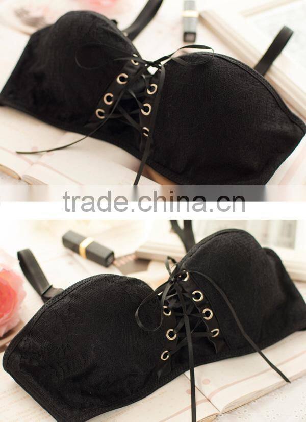 Underwear Padded Push Up Bra Set, Princess straps belt, lace bra and panty set for women