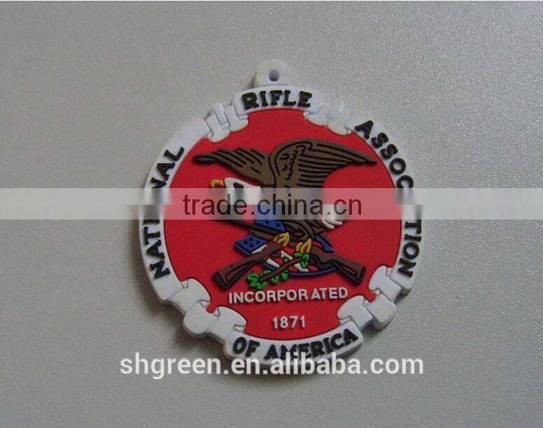 Lovely heart logo 2D rubber keychain