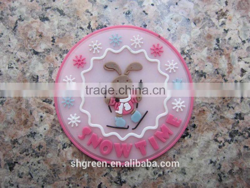 7mm thickness silicone rubber coaster for glass
