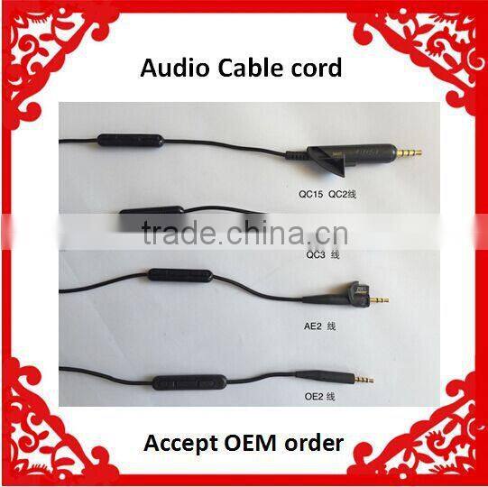 Wholesale Black Replacement Audio Cable cord for QC2 QC15 Headphones