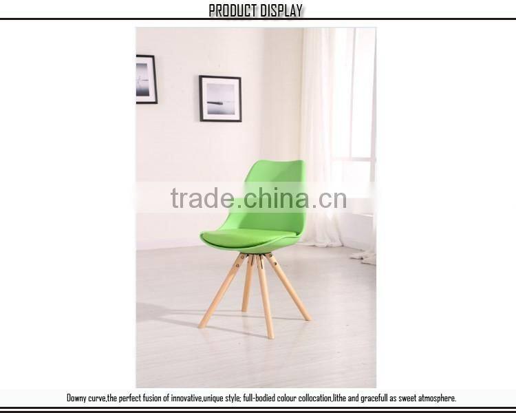 Colorful plastic wood design legs french dining chair