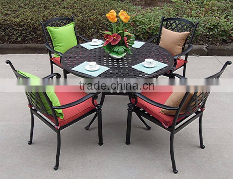 Most Popular Waterproof Garden Cast Aluminium Furniture Dining Table Set Made in China