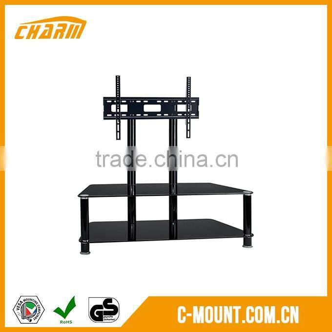Glass tv stand for 32-65", tv stand made in china