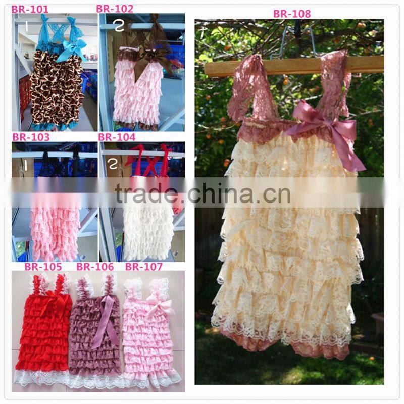 New Arrival Fashion Baby Girls Body Suit Organic Baby Clothes Lace Ruffled One-piece Romper Super Soft Cotton Jumpsuit For Girl