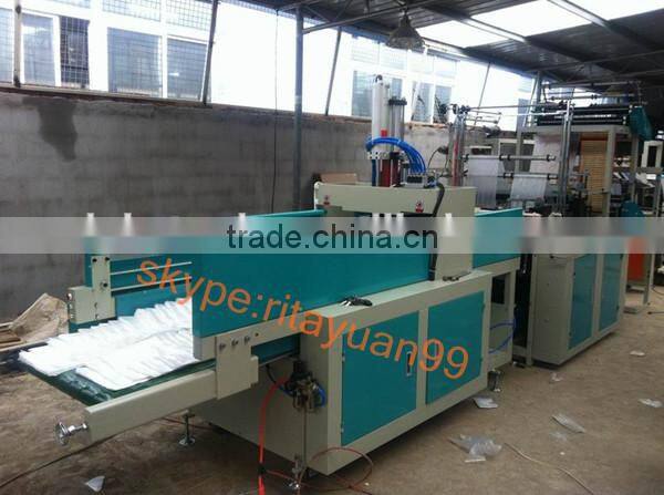 GBDE-600 Four Lines Hot Sealing Cold Cutting Automatic PE Poly Bag Making Machine