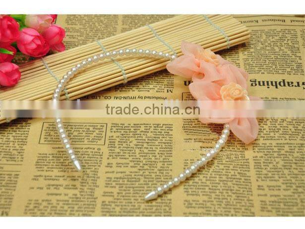 2014 Yiwu Aimee fashion faux pearl flower headband,pearl bridal headband(AM-JJ-02)