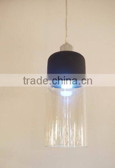 Single Cylindrical Shape Glass Pendant Lights / Lamps