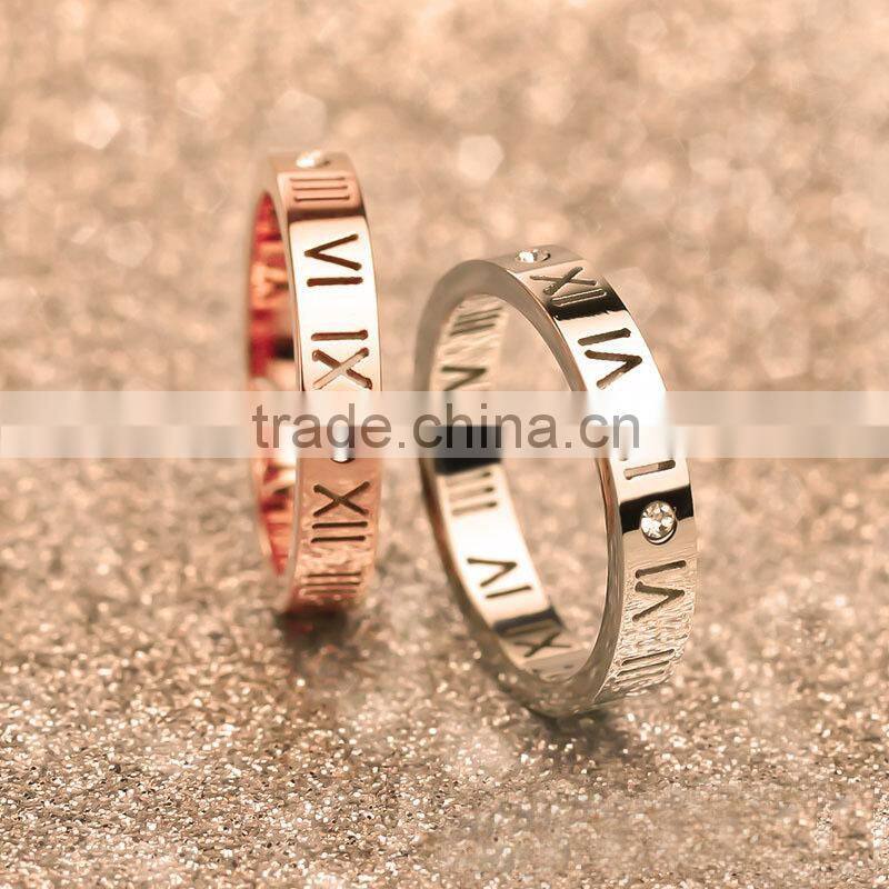High quality 316L stainless steel ring, Roman words ring woman stainless steel ring jewelry