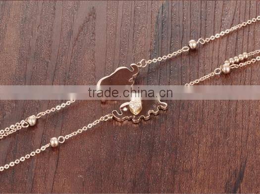 Jewelry 2016 Adjustable Rose Gold Elephant Bracelet