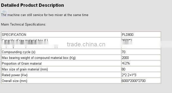 PLD800 concrete two hoppers batchine machine