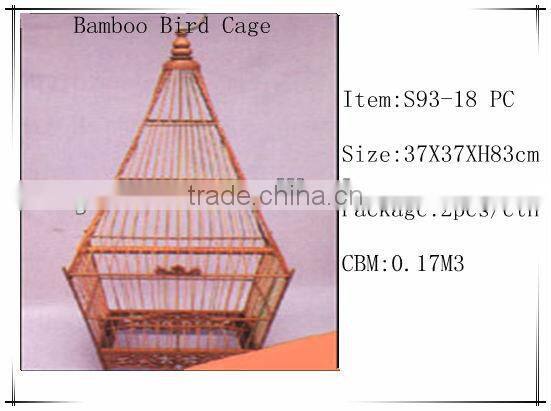 Outdoor unique wooden bamboo bird cage, hanging bamboo/wooden bird cage for hot sale