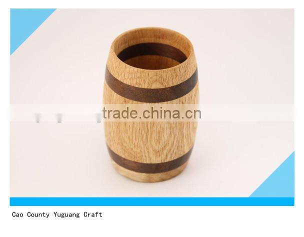 small pine Wooden Barrel for packing Glass Candle Holder