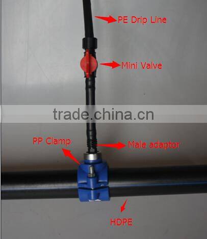 2015 new design PP barbed clamp saddle with barbed connector