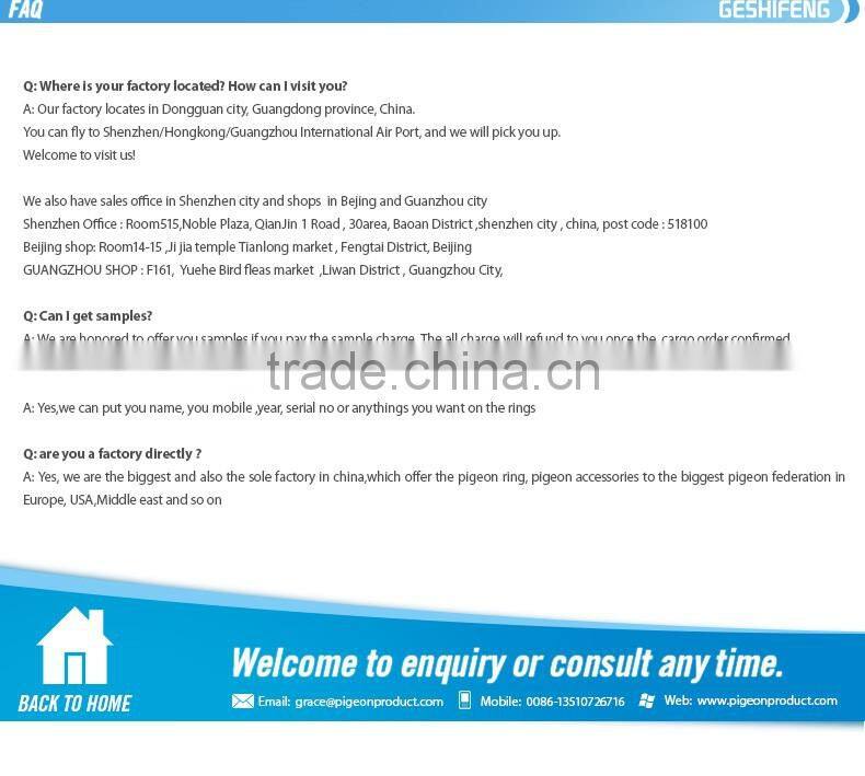 pigeon ring factory geshifeng factory plastic ring for bird tag made in China