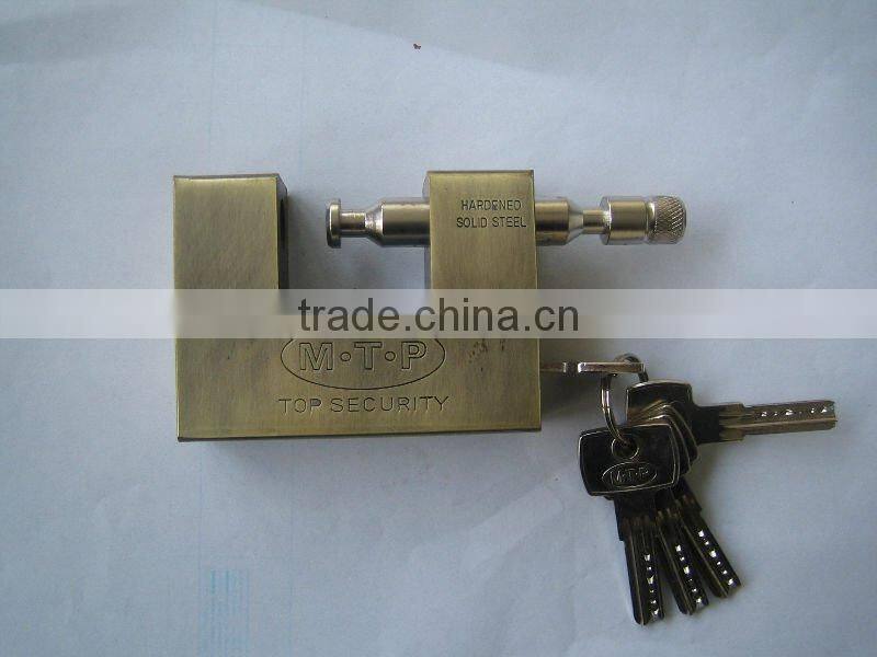 old colour heavy duty side key padlock